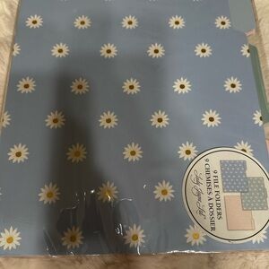 Blue Daisy File Folders